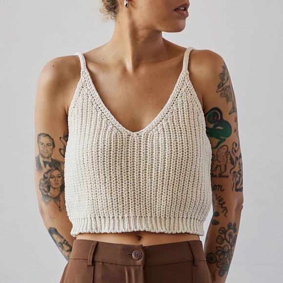 Cordera Cropped Ecotec Cotton Sweater Tank Top White One Size NWT - Picture 4 of 14